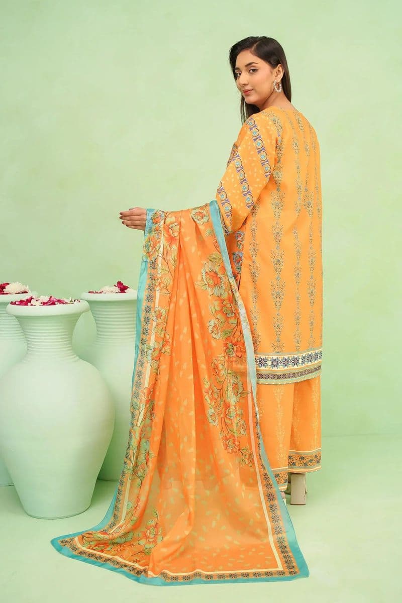 Womens Poly Lawn Digital Printed 3 Pc Suit