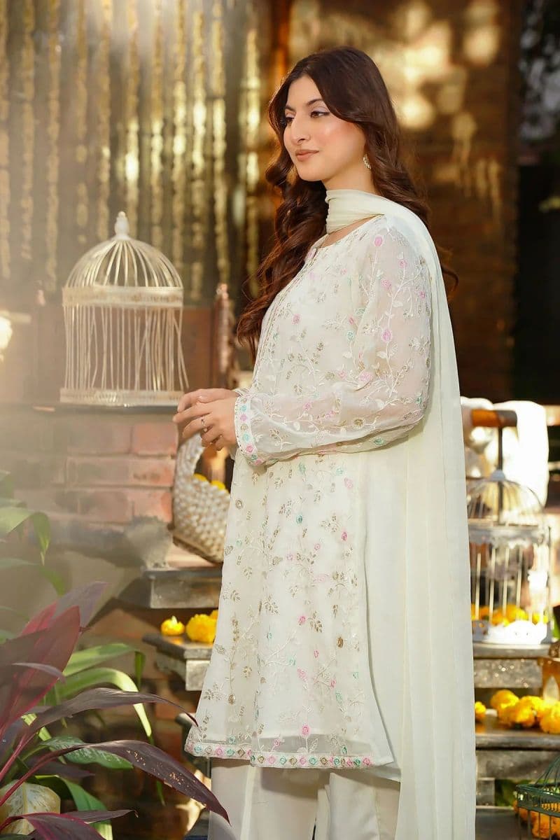 Womens Chiffon Embroidered 3 Pc Suit thumbnail
