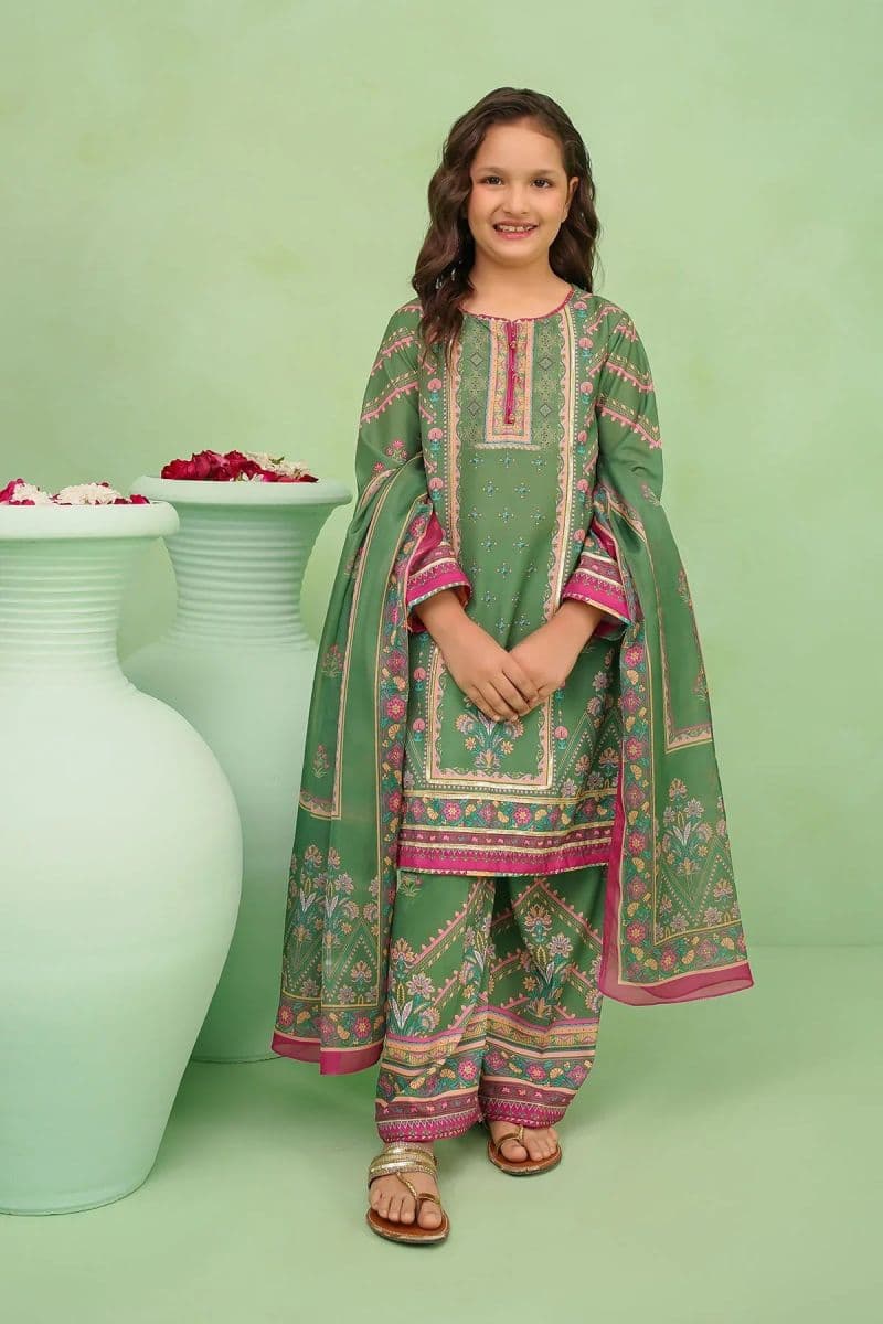 Poly Lawn Digital Printed 3 Pc Suit thumbnail