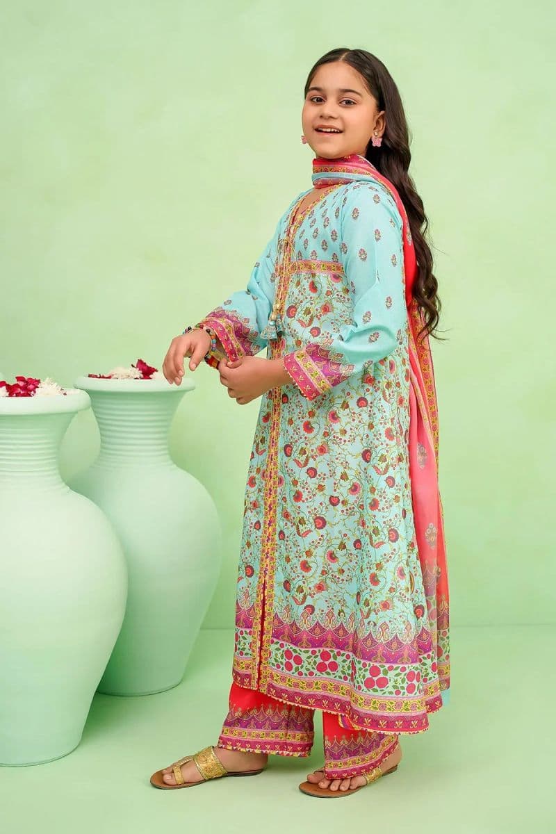 Poly Lawn Digital Printed 3 Pc Suit