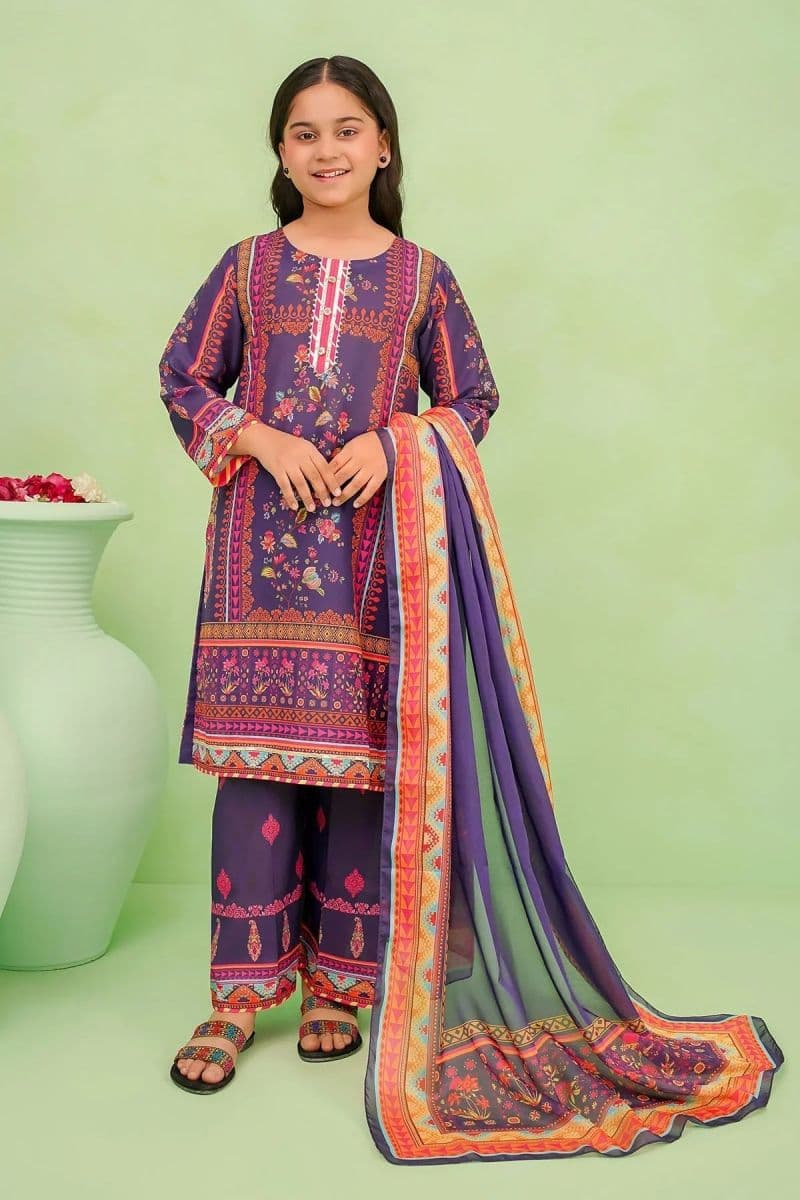 Poly Lawn Digital Printed 3 Pc Suit thumbnail
