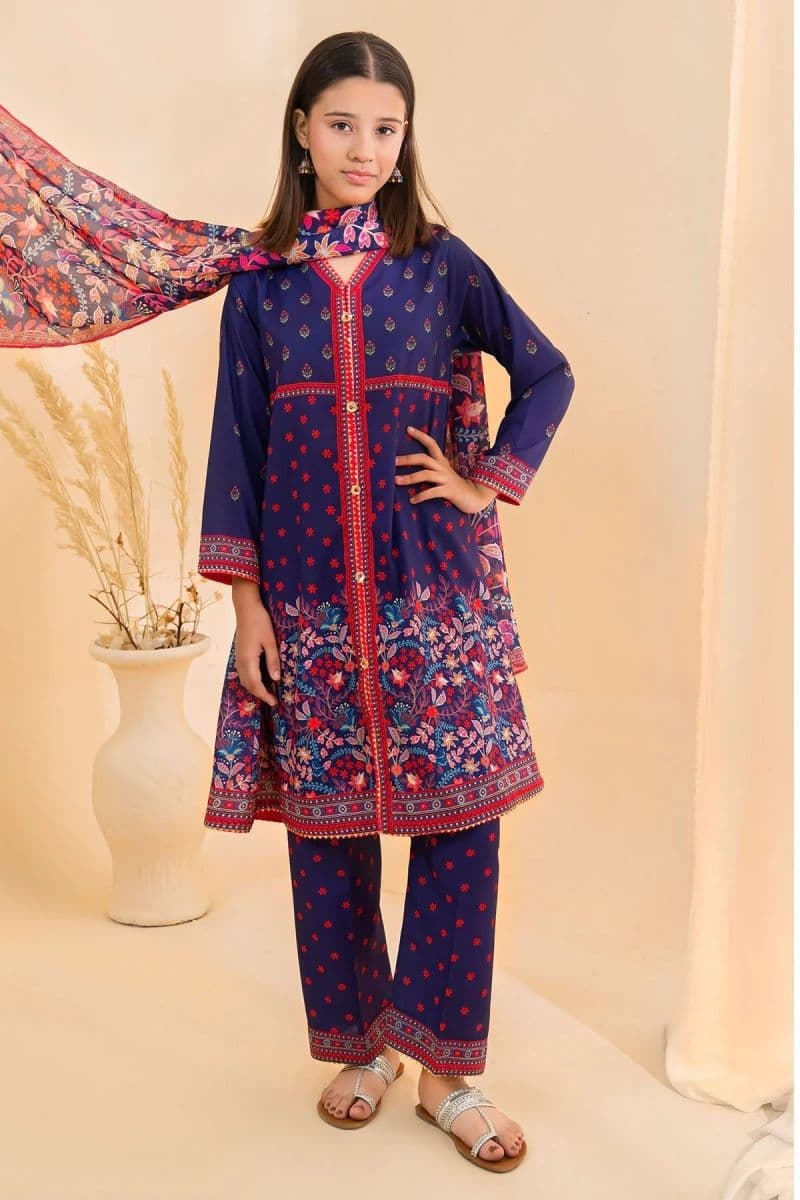 Poly Lawn Digital Printed 3 Pc Suit