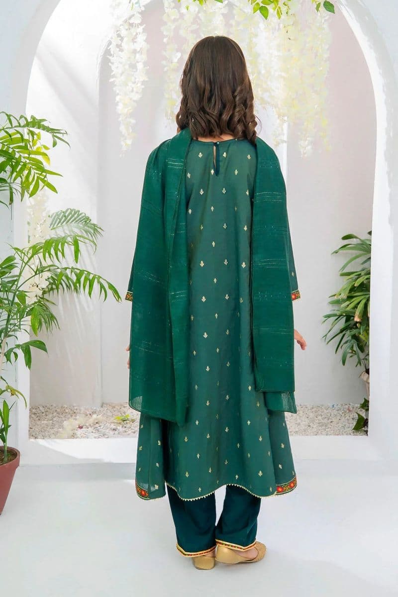 Cotton Jacquard Hand Adda Work 3 Pc Suit thumbnail