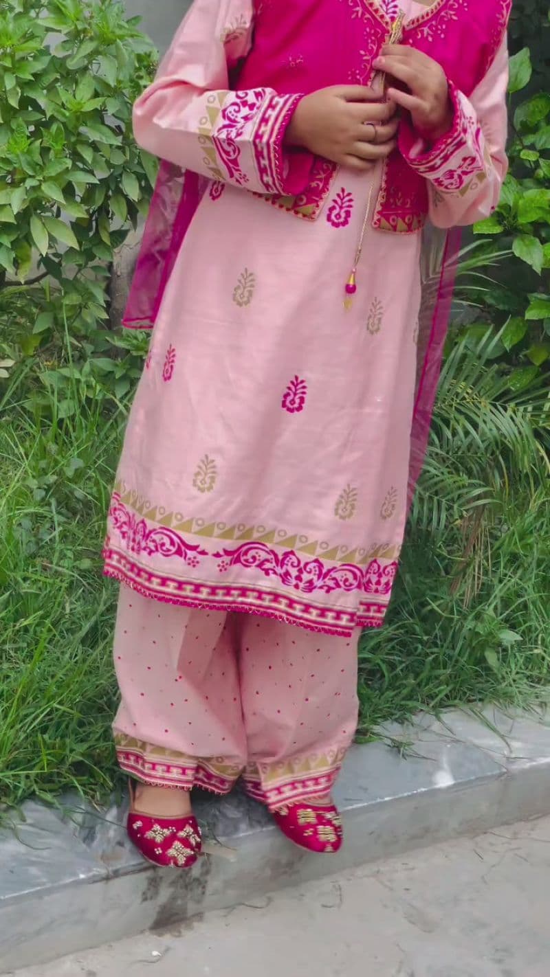 Cotton Silk Printed 3 Pc Suit thumbnail