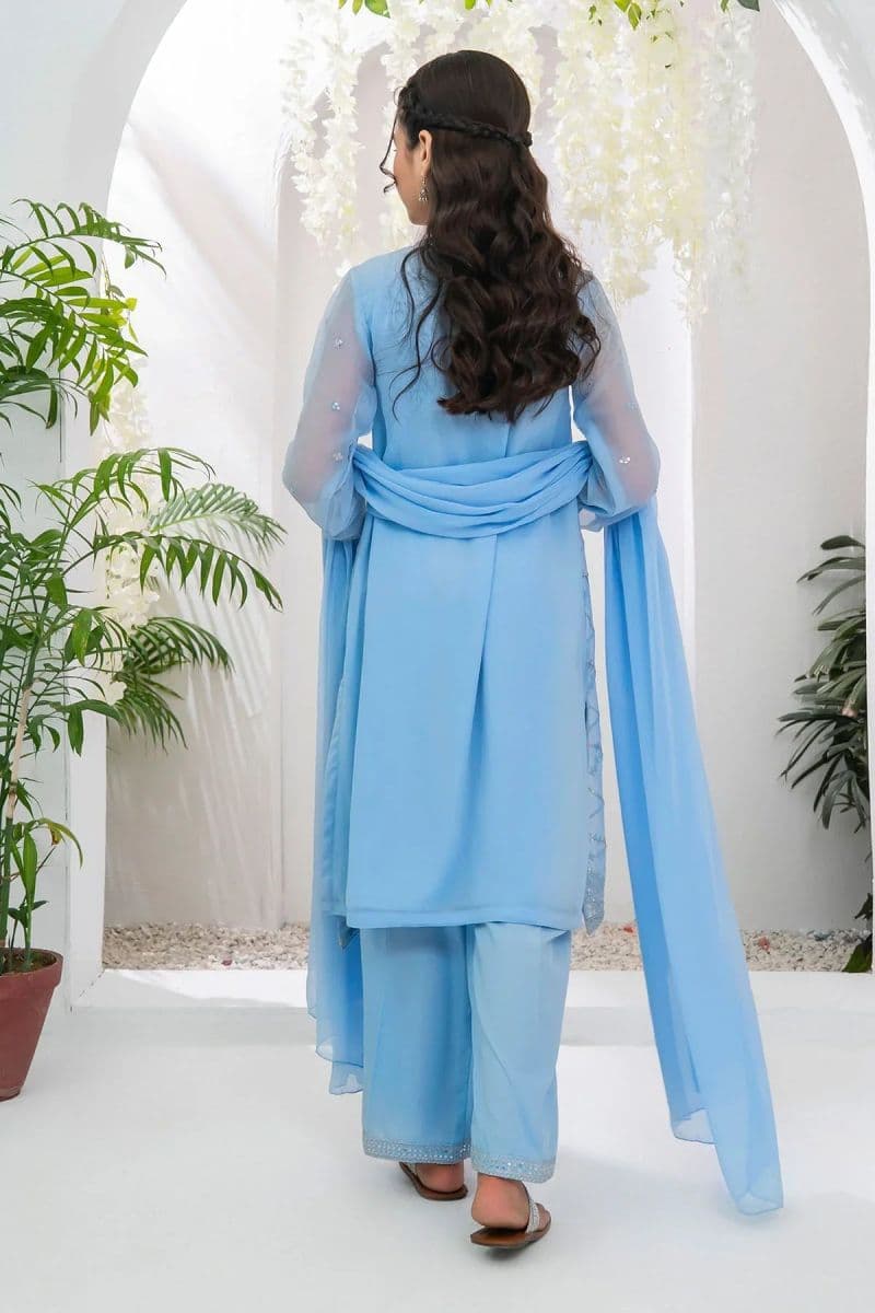 Chiffon Embroidered 3 Pc Suit