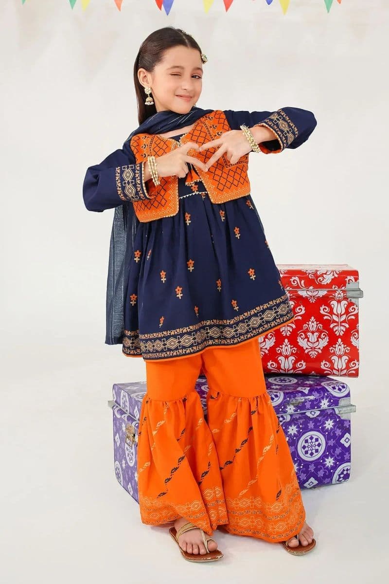 Raw Silk Printed 3 Pc Suit thumbnail