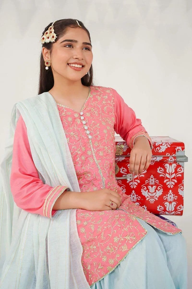 Cotton Silk Embroidered 3 Pc Suit thumbnail
