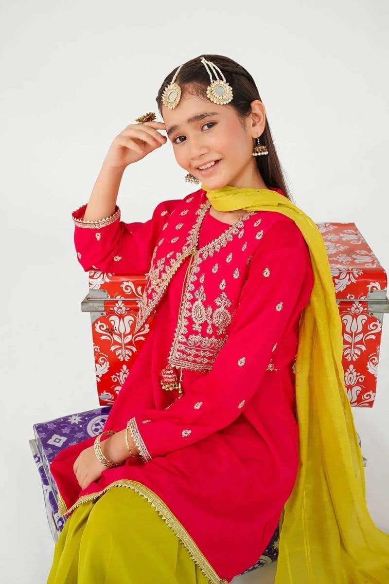 Raw Silk Embroidered 3 Pc Suit thumbnail