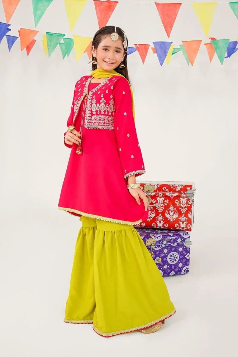 Raw Silk Embroidered 3 Pc Suit thumbnail