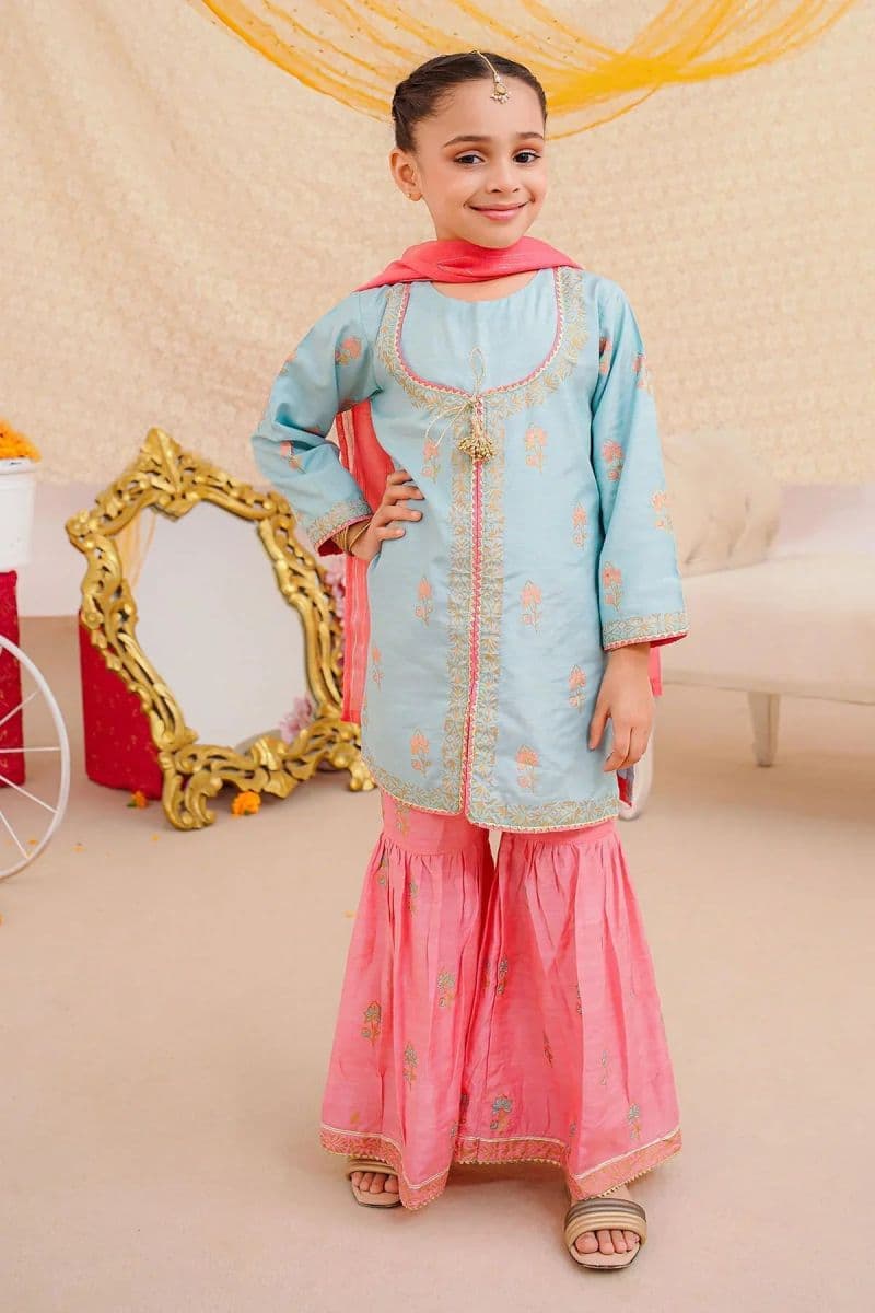 Cotton Silk Block Printed 3 Pc Suit
