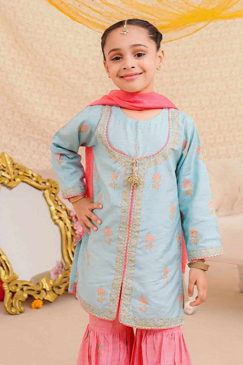 Cotton Silk Block Printed 3 Pc Suit
