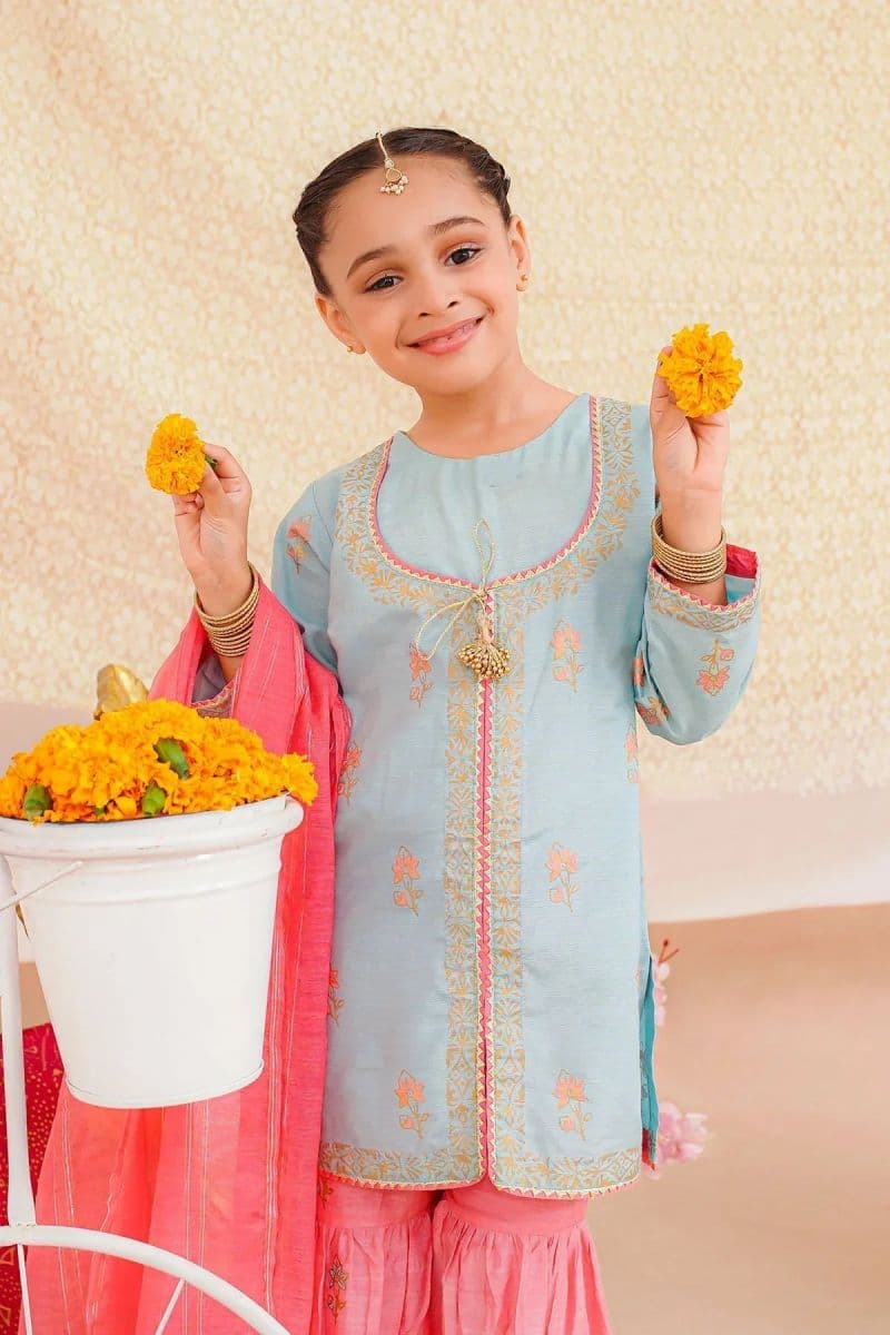 Cotton Silk Block Printed 3 Pc Suit