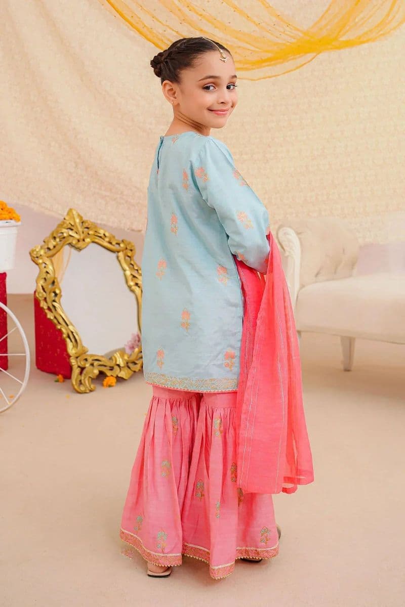 Cotton Silk Block Printed 3 Pc Suit