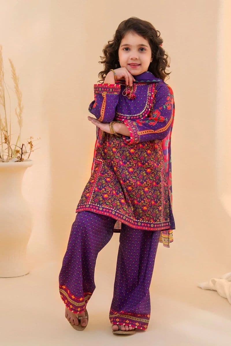 Poly Lawn Digital Printed 3 Pc Suit