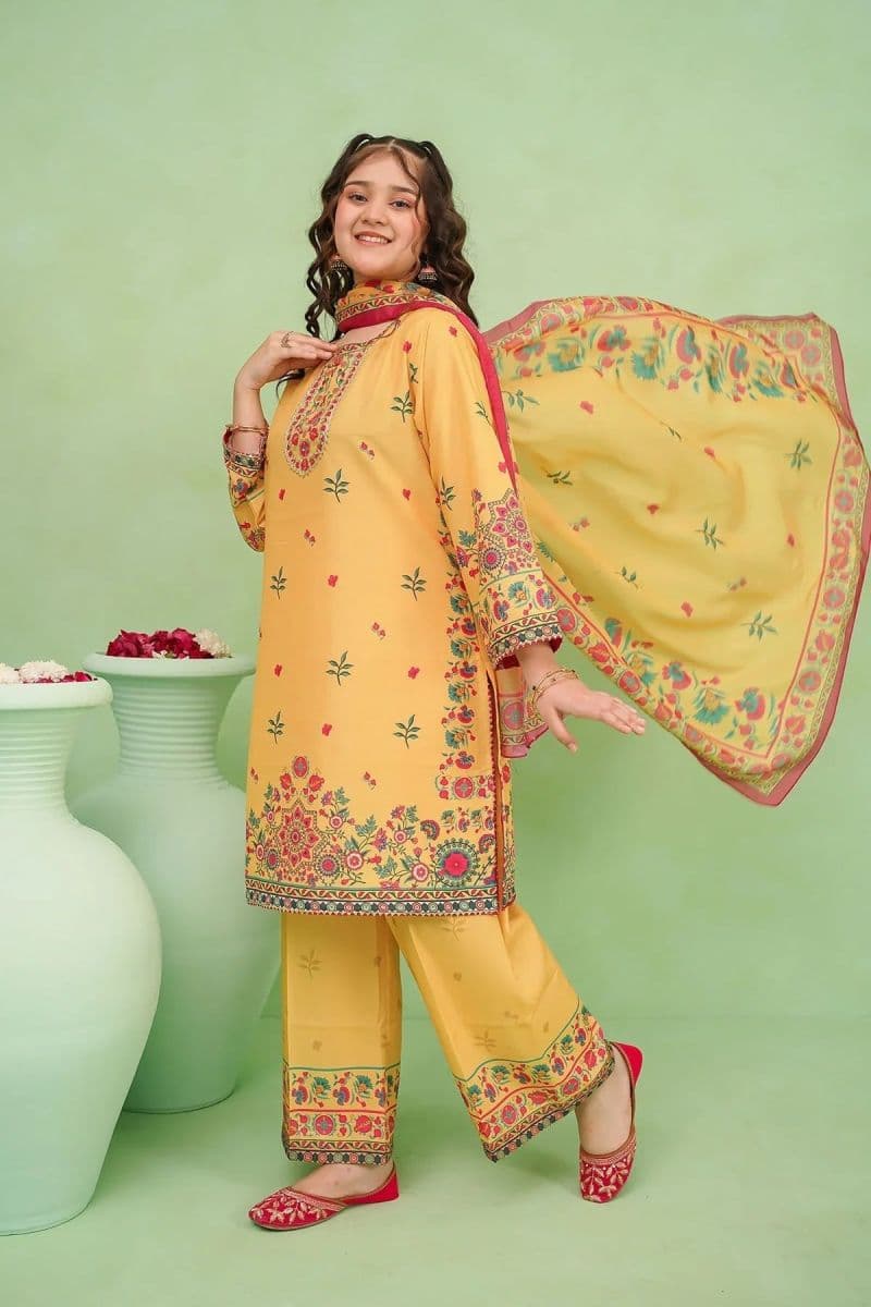 Poly Lawn Digital Printed 3 Pc Suit thumbnail