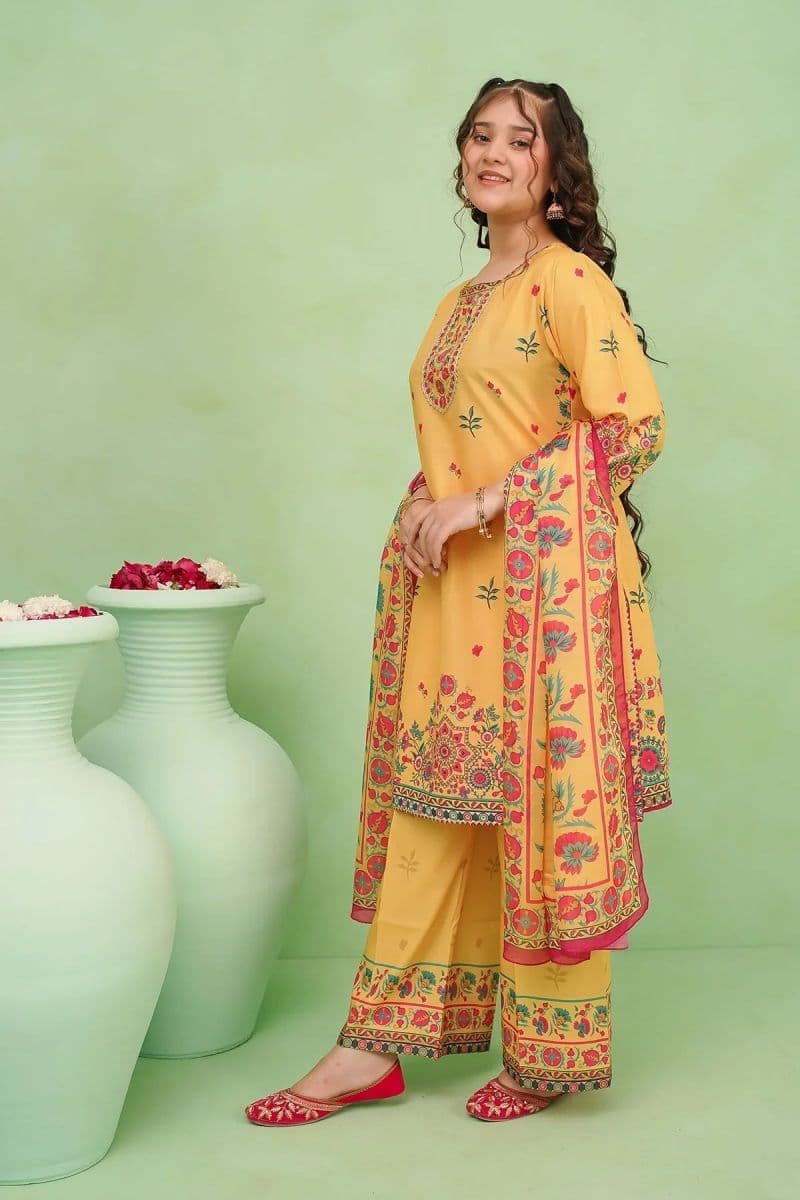 Poly Lawn Digital Printed 3 Pc Suit thumbnail