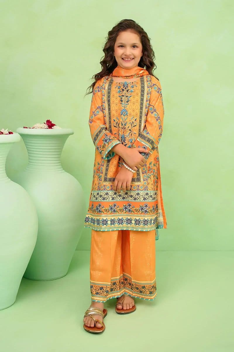 Poly Lawn Digital Printed 3 Pc Suit-CORF-41