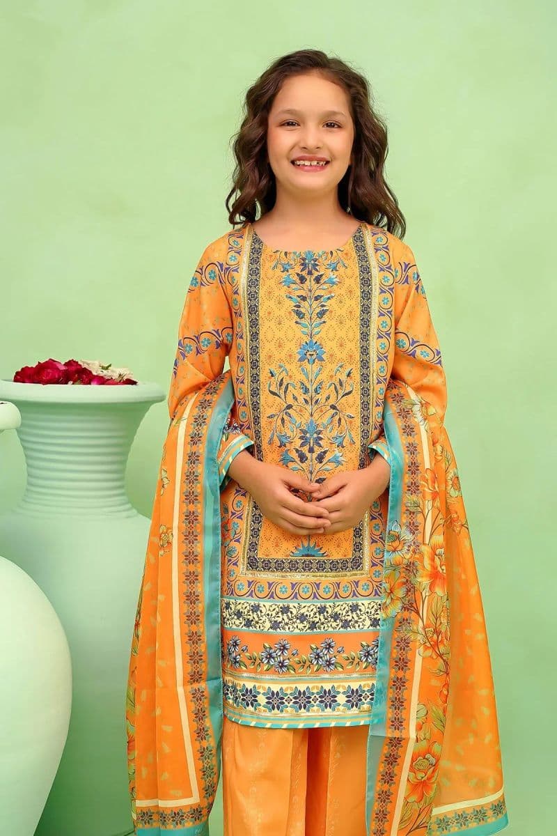 Poly Lawn Digital Printed 3 Pc Suit-CORF-41