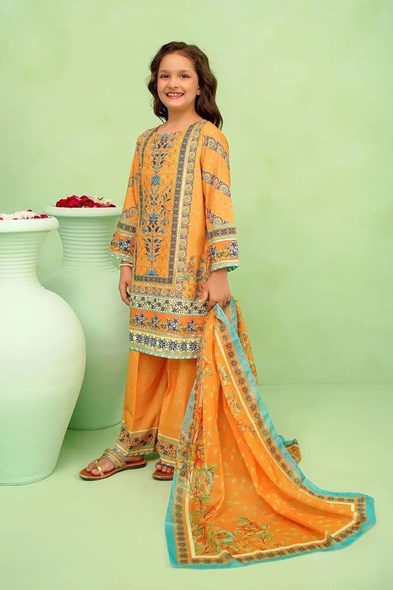 Poly Lawn Digital Printed 3 Pc Suit-CORF-41