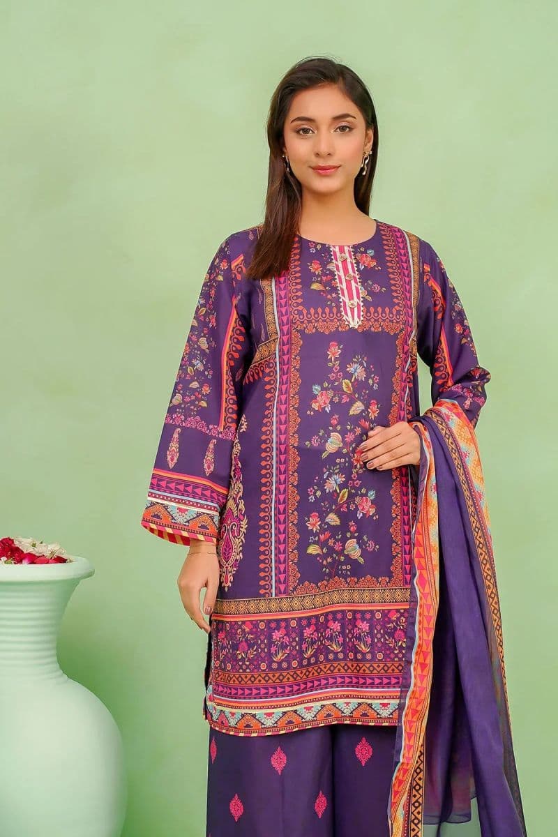 Womens Poly Lawn Digital Printed 3 Pc Suit thumbnail