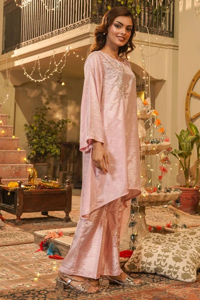Womens Cotton Silk Hand Adda Work 3 Pc Suit thumbnail