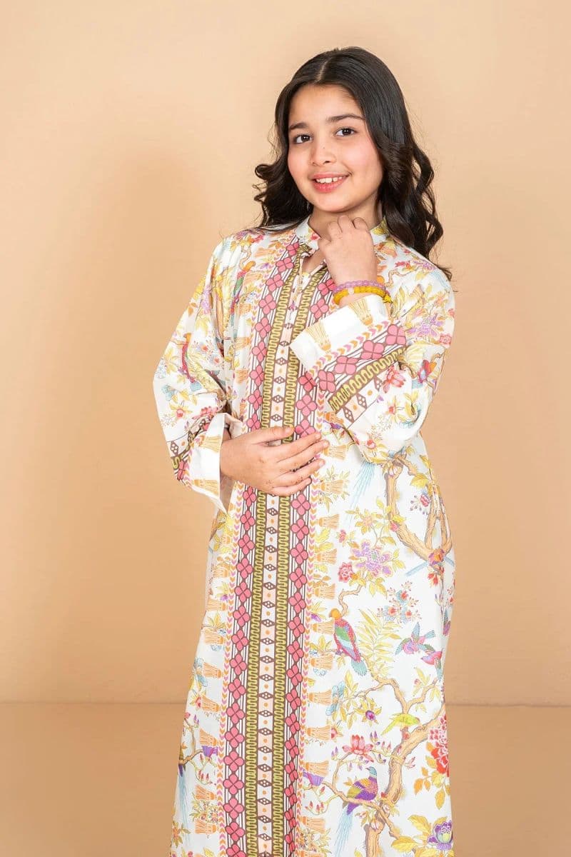 Poly Lawn Digital Printed Kaftan