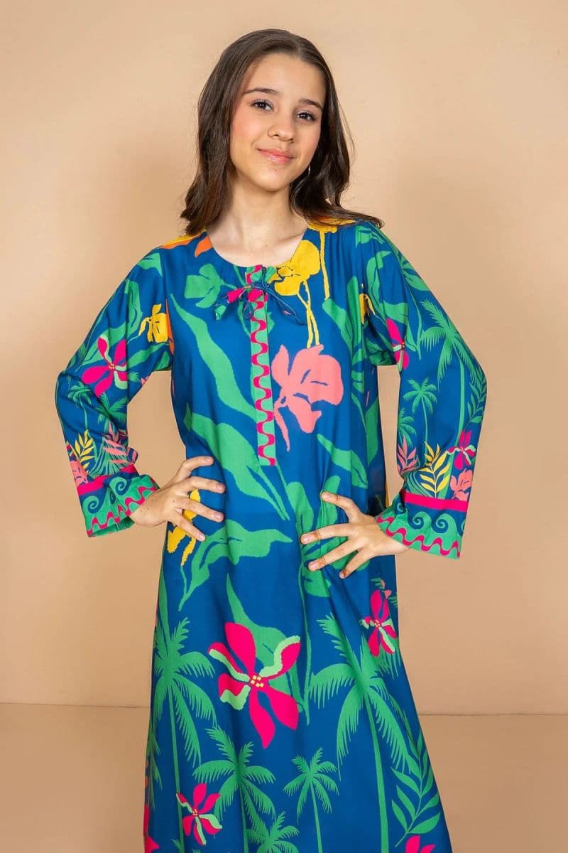Poly Lawn Digital Printed Kaftan