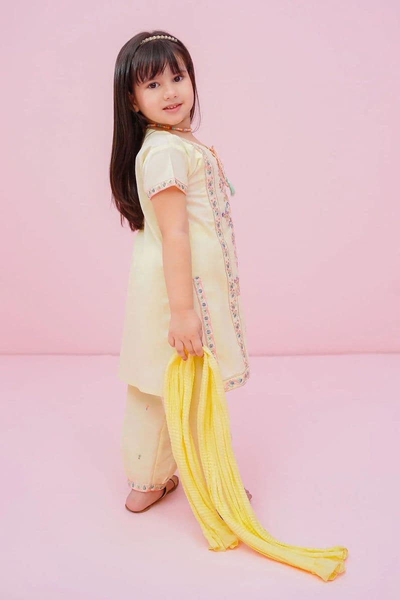 Cotton Embroidered 3 Pc Suit