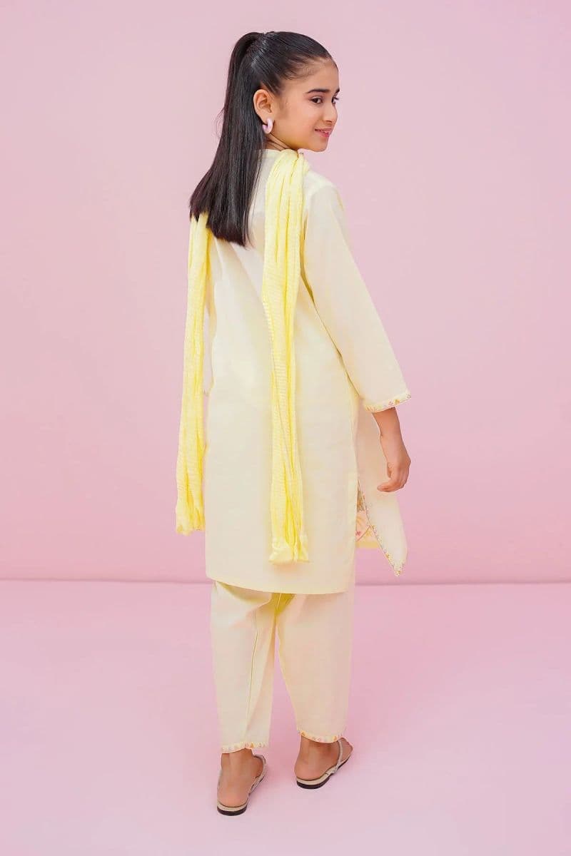 Cotton Embroidered 3 Pc Suit