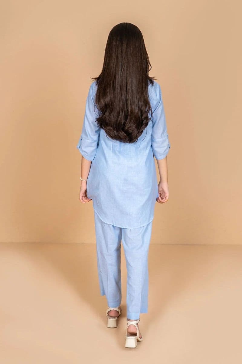 Chambray Cotton Embroidered 2 Pc Suit thumbnail