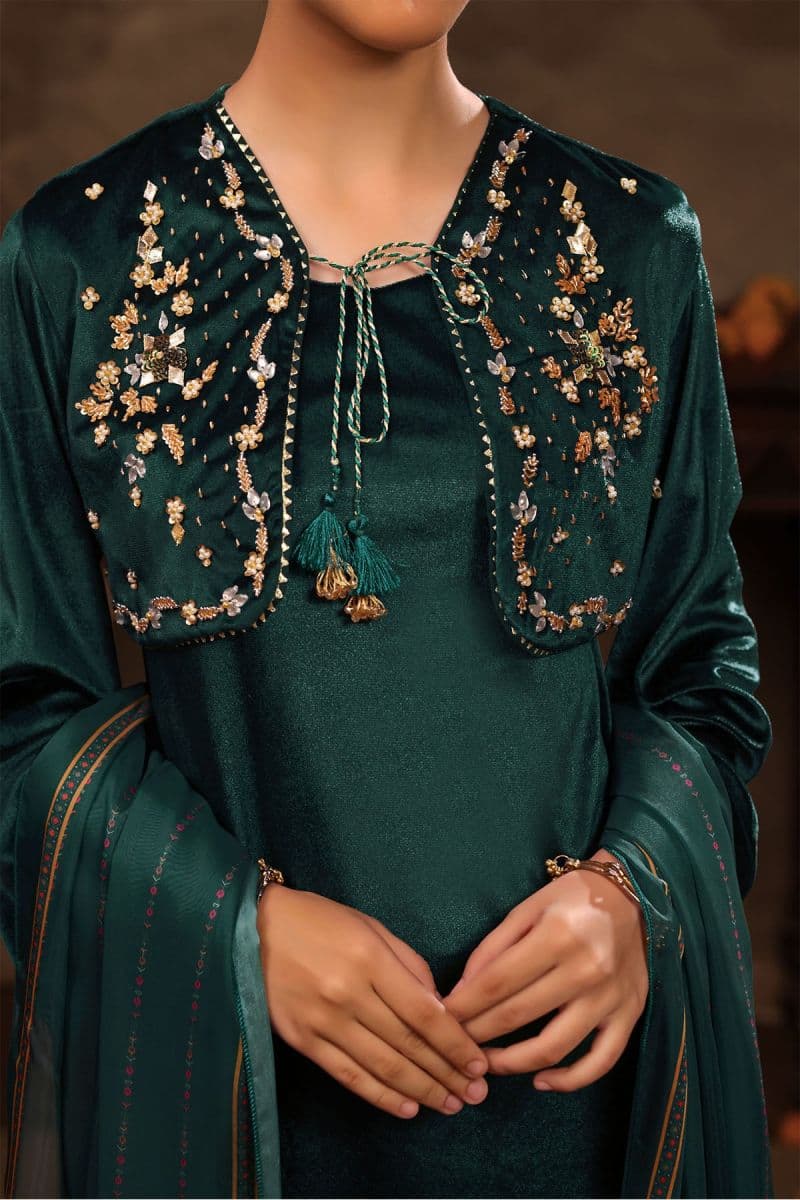 Velvet Hand Adda Work 3 Pc Suit