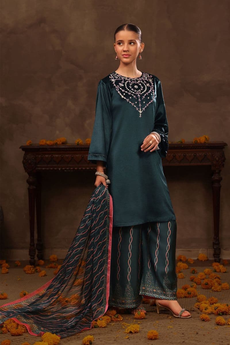 Velvet Hand Adda Work 3 Pc Suit