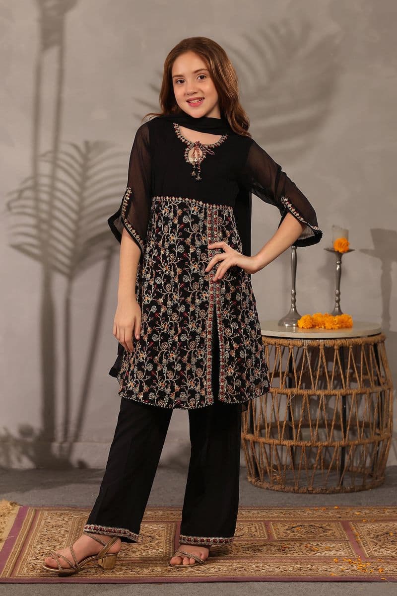 Chiffon Embroidered 3 Pc Suit