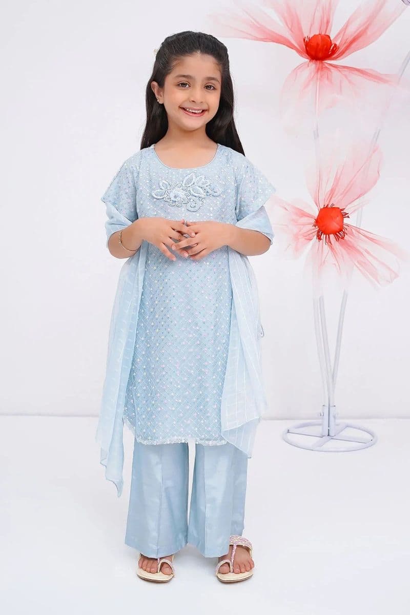 Sequence Net Hand Adda Work 3 Pc Suit thumbnail
