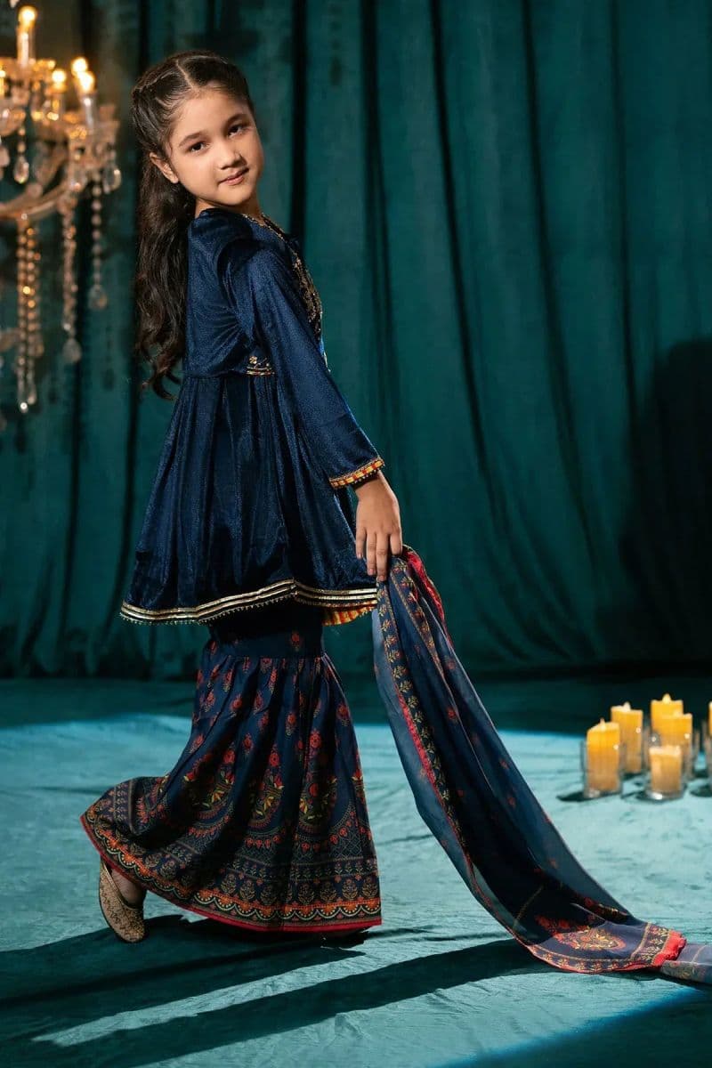Velvet Hand Adda Work 3 Pc Suit Mini