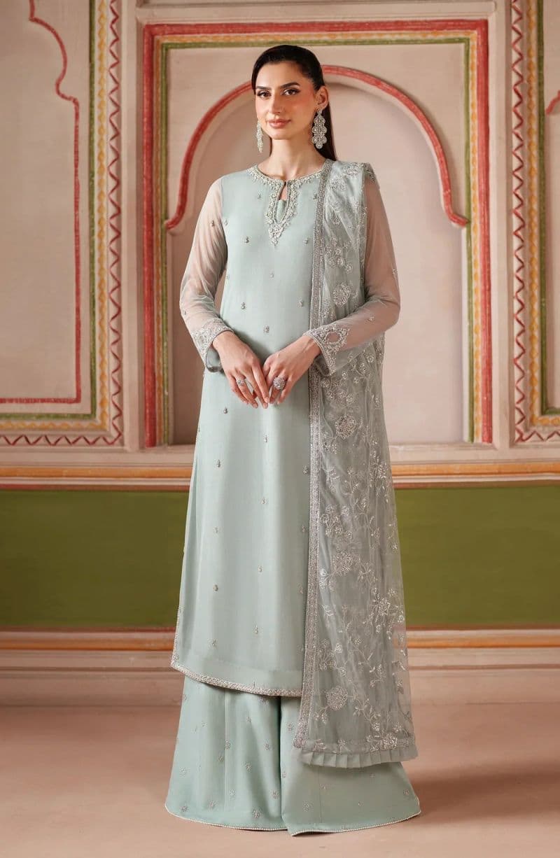 Embroidered Raw Silk Unstitched Suit (HF-05) thumbnail