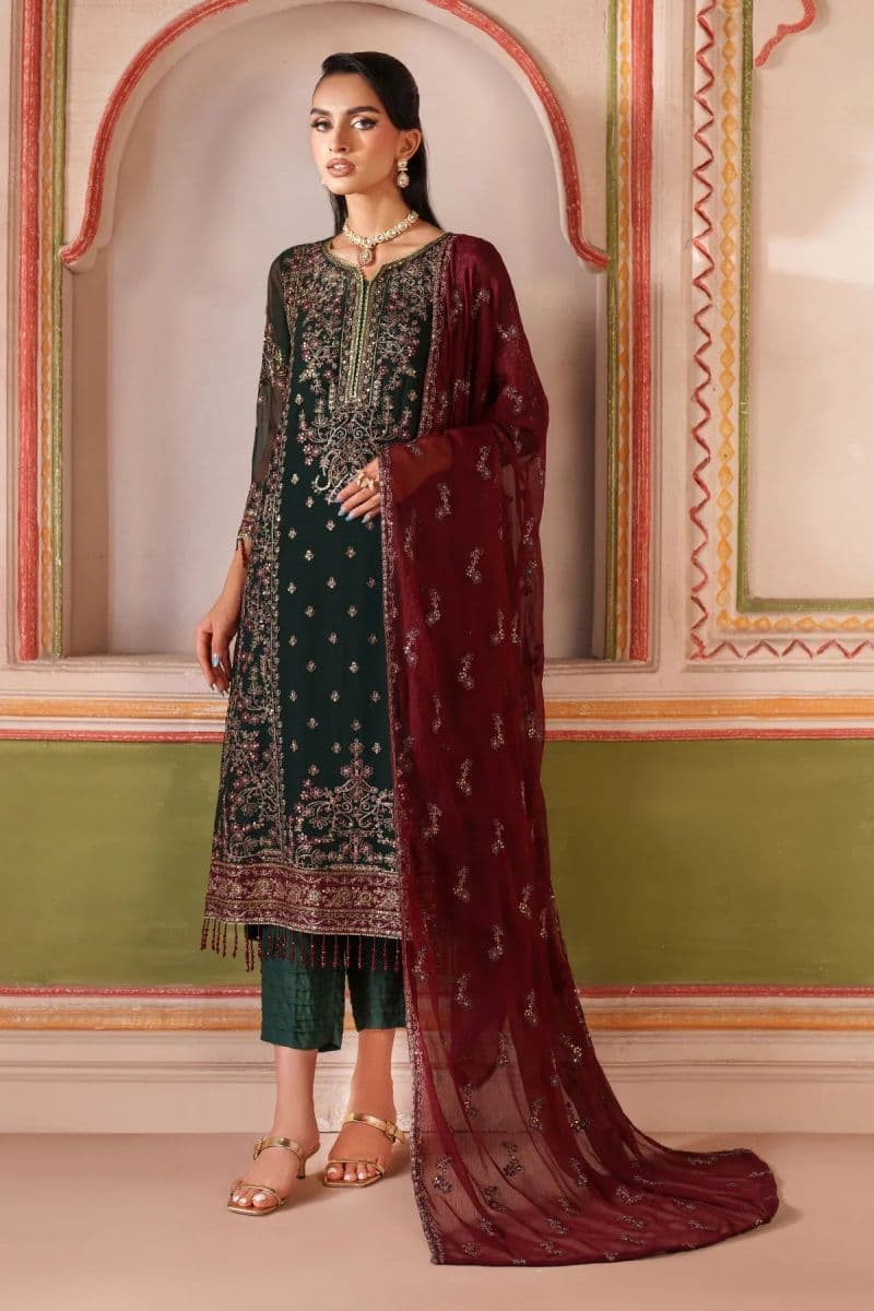 Embroidered Raw Silk Unstitched Suit (MUF-07) thumbnail