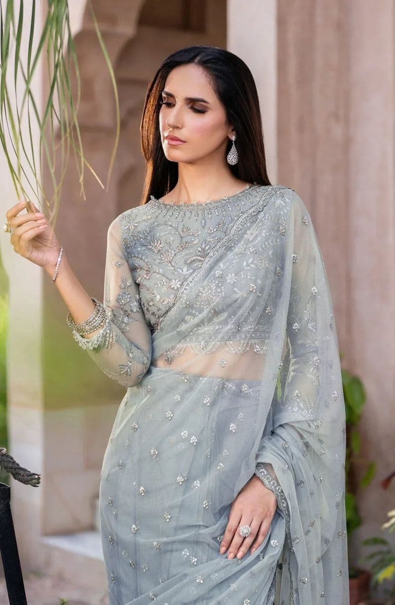 Embroidered Raw Silk Unstitched Suit (SBA-04) thumbnail