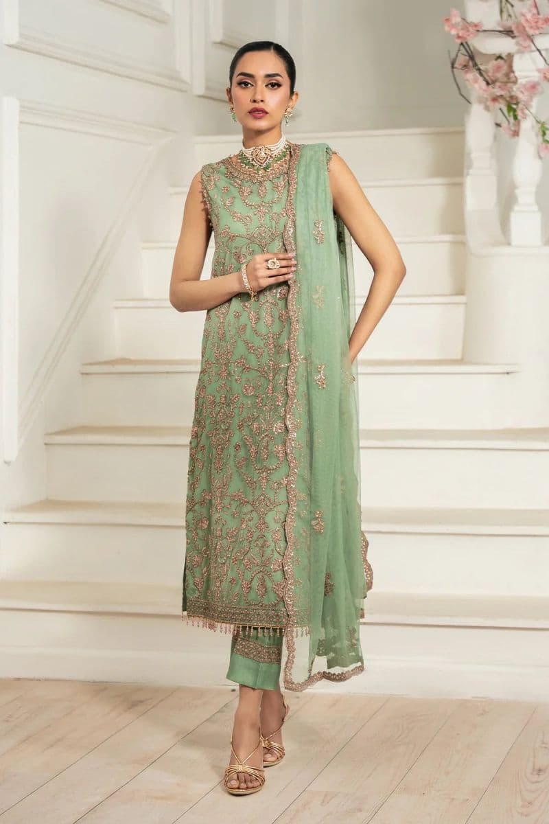 Embroidered Raw Silk Unstitched Suit (ZNAF-06) thumbnail
