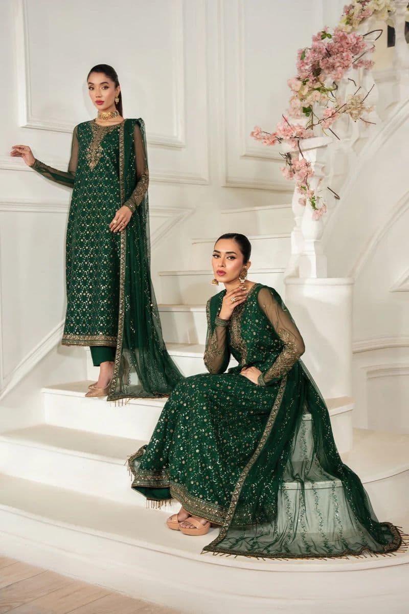 Embroidered Raw Silk Unstitched Suit (ZNAF-03) thumbnail