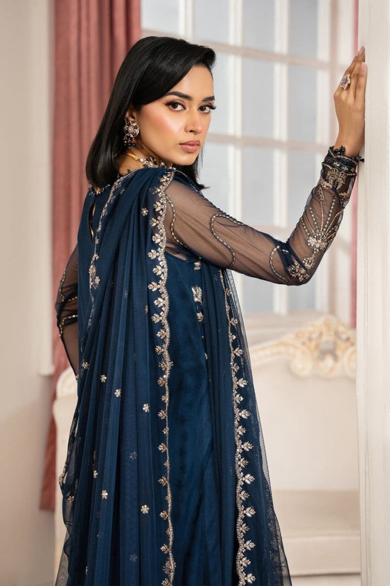Embroidered Raw Silk Unstitched Suit (ZNAF-02) thumbnail