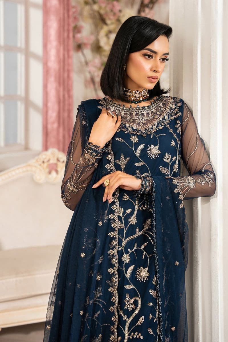 Embroidered Raw Silk Unstitched Suit (ZNAF-02) thumbnail