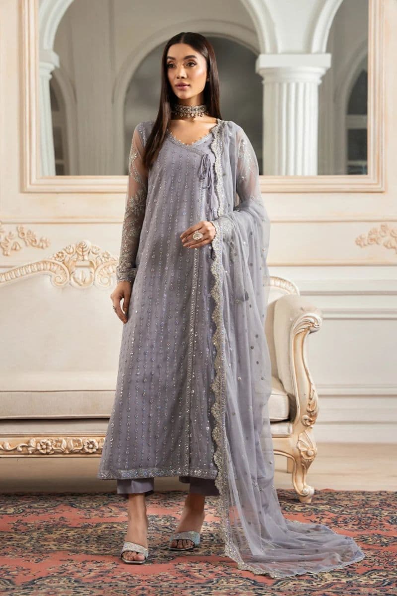 Embroidered Raw Silk Unstitched Suit (ZNAF-01) thumbnail