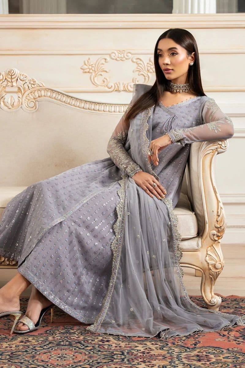Embroidered Raw Silk Unstitched Suit (ZNAF-01) thumbnail