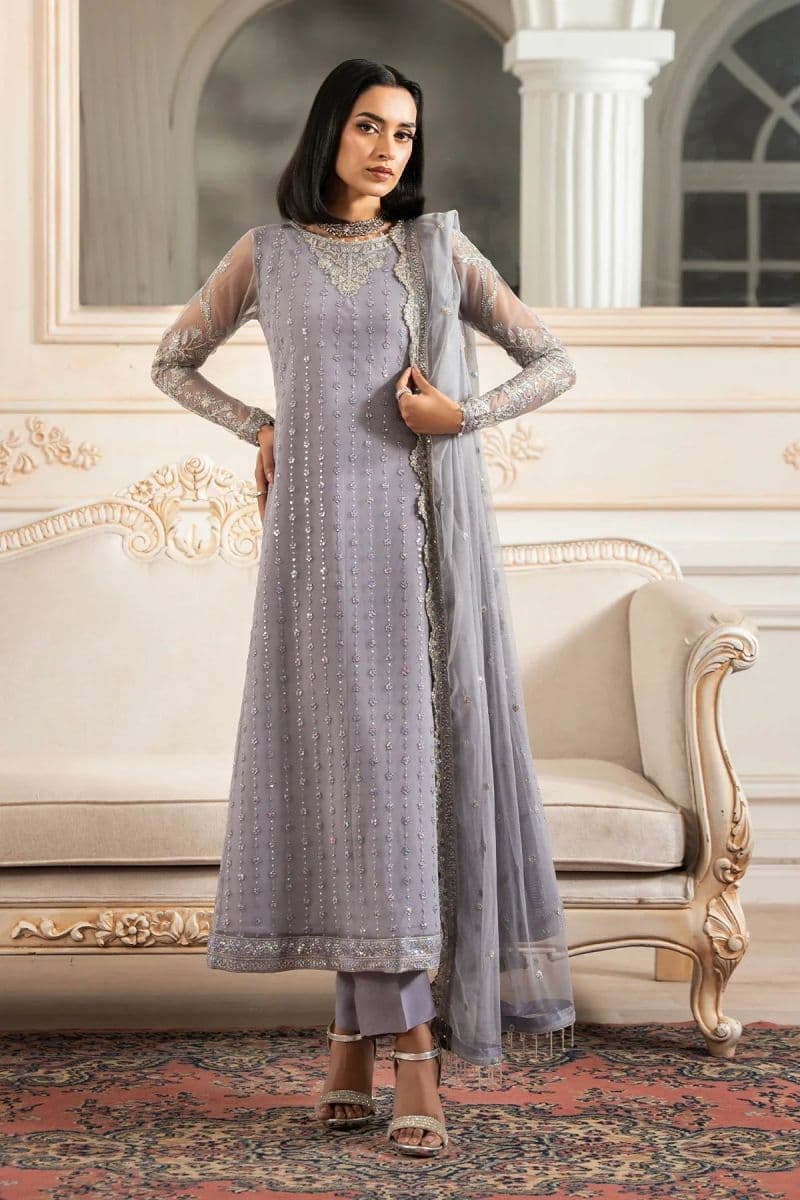 Embroidered Raw Silk Unstitched Suit (ZNAF-01) thumbnail