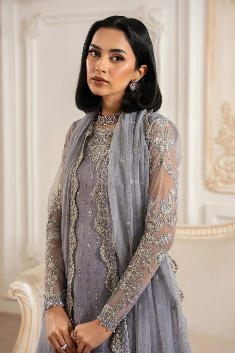Embroidered Raw Silk Unstitched Suit (ZNAF-01) thumbnail