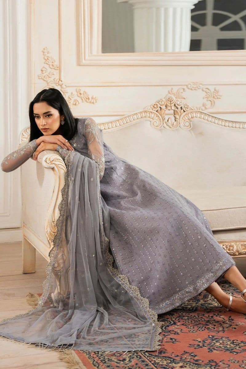 Embroidered Raw Silk Unstitched Suit (ZNAF-01) thumbnail