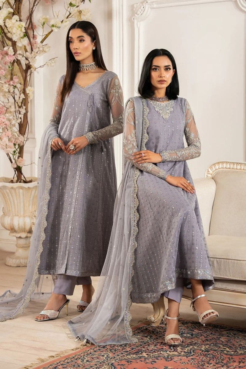 Embroidered Raw Silk Unstitched Suit (ZNAF-01) thumbnail