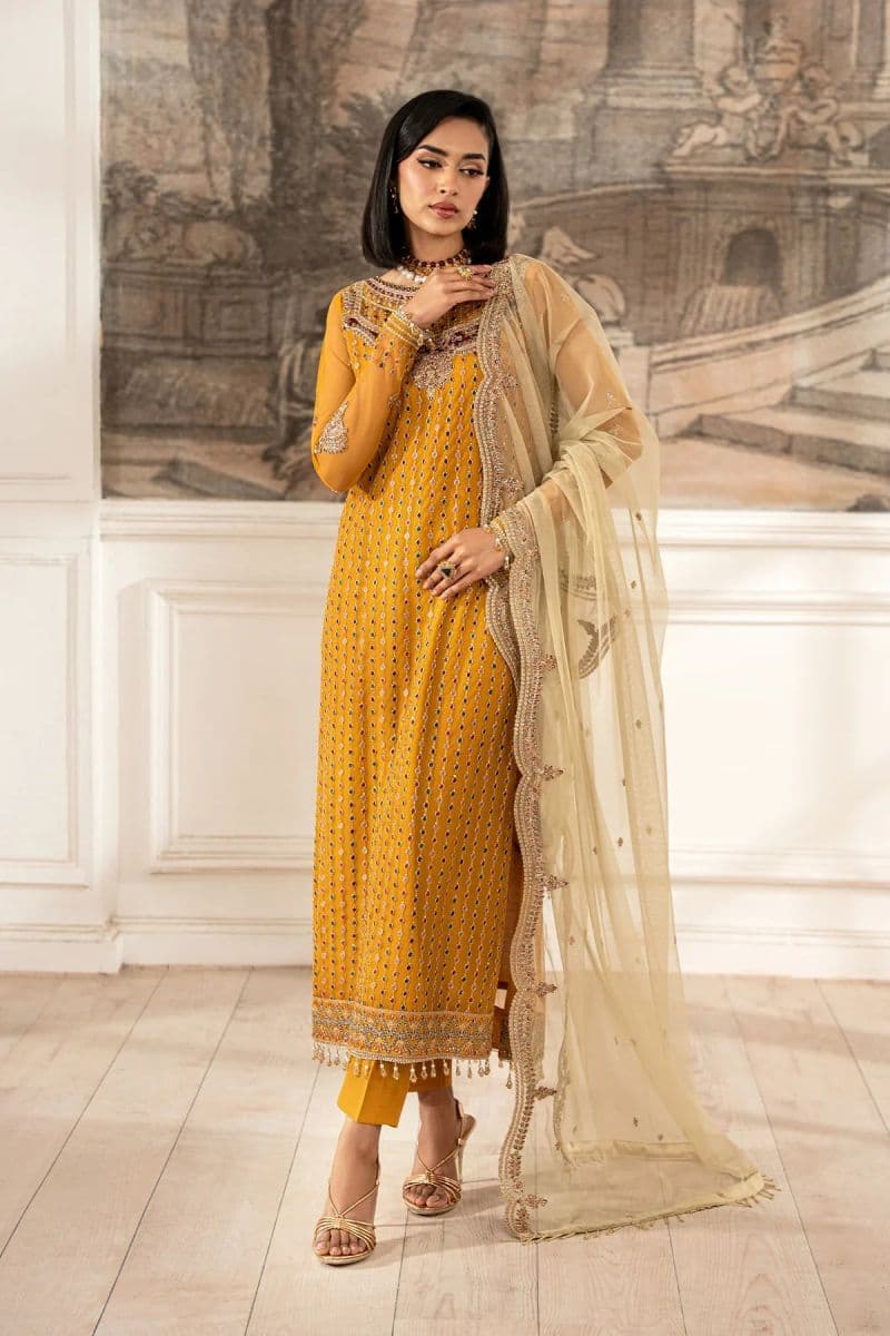 Embroidered Raw Silk Unstitched Suit (ZFE-04) thumbnail