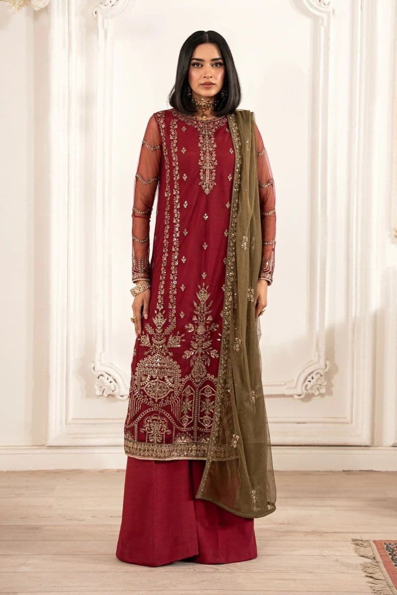 Embroidered Raw Silk Unstitched Suit (ZFE-02) thumbnail